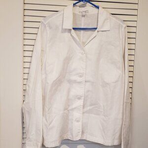 Kim rogers long sleeve linen cotton blend shirt